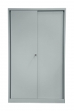Schiebetürenschrank ECO, 3 Fachböden 4 Ordnerhöhen, silber,