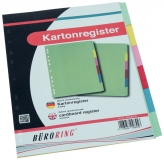 Kartonregister, DIN A4, 6-teilig, blanko