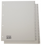 Büroring Register, 1-52, PP-Folie, grau