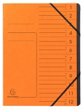 Ordnungsmappe Colorspan 12 Fächer, orange, innen schwarz,
