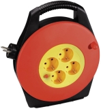 Kabeltrommel, 4-fach, 10 m, 4 Steckdosen