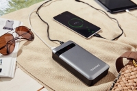 Powerbank mobil PD 20000mAh grau, Lithium-Polymer Akku, Output:,