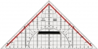 Zeichendreieck 25cm Skala rot