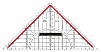 Zeichendreieck 32cm Skala rot