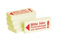 Haftnotizen 75 x 35 mm, gelb Bitte hier