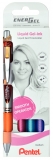 Liquid Gel-Tintenroller EnerGel 4er Set orange,pink,hellblau,violett,