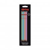 rOtring Bleistift Metallic pro, HB, 4er Blister, sortiert, je 1x,