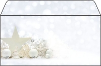 Weihnachts-Umschlag White Stars DL, 90g,