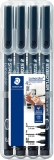 Folienstift, permanent, 4er Etui, schwar