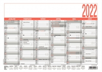Arbeitstagekalender, 6 Monate/1 Seite, 2