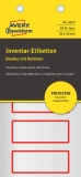 Inventar-Etikett Polyester silber, rot,