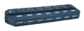 USB 2.0 Verteiler 1:7, separate Schalter, schwarz, Plug & Play,