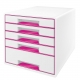 Schubladenbox WOW Cube, weiø/pink, 5 ges