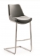 Tresenhocker MY COMFORT LINE Sitz grau PU-Kunstleder Schwinggestell,